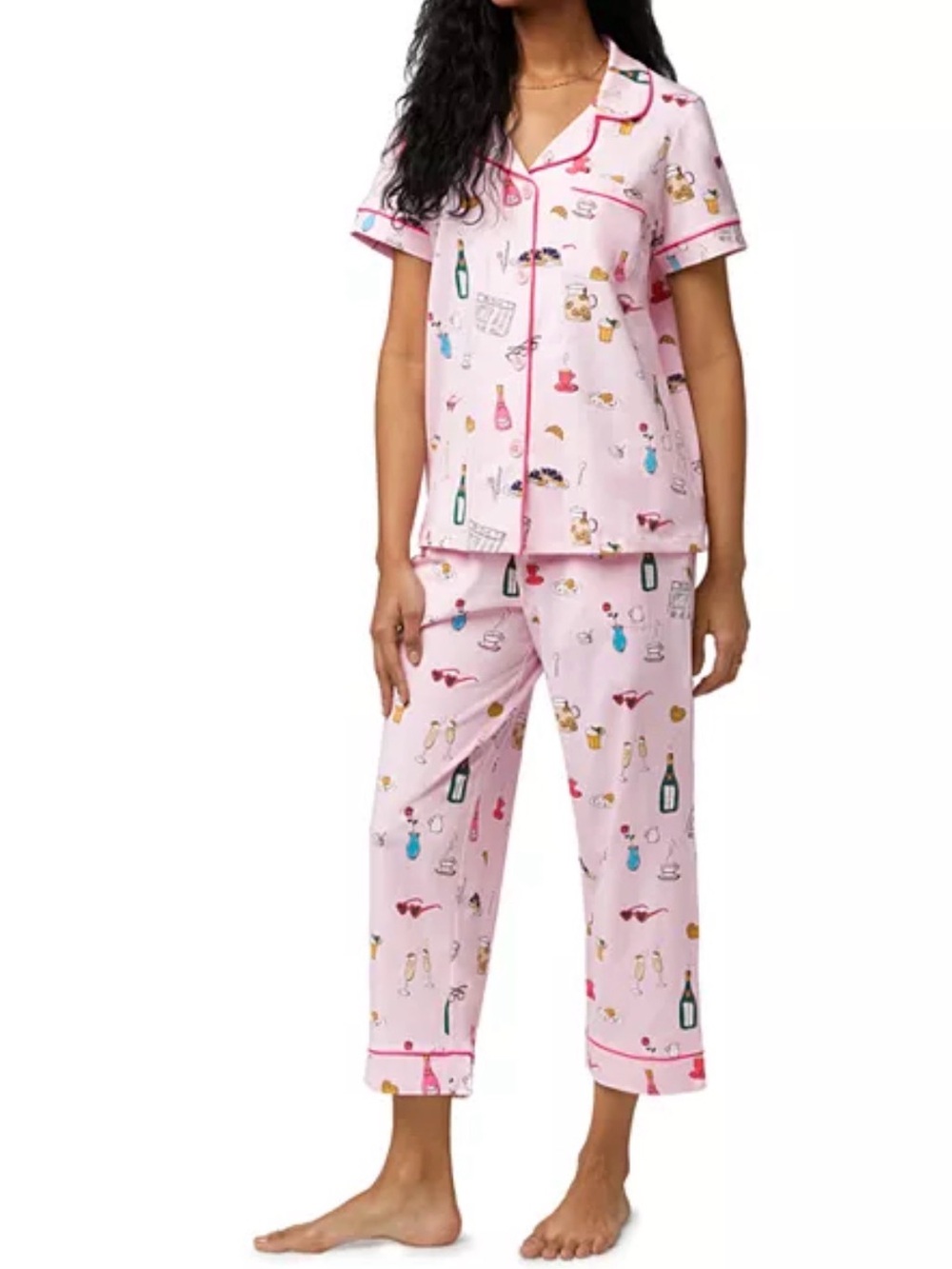 Bedhead NEW Size M Let's Do Brunch Cropped Pajama Set